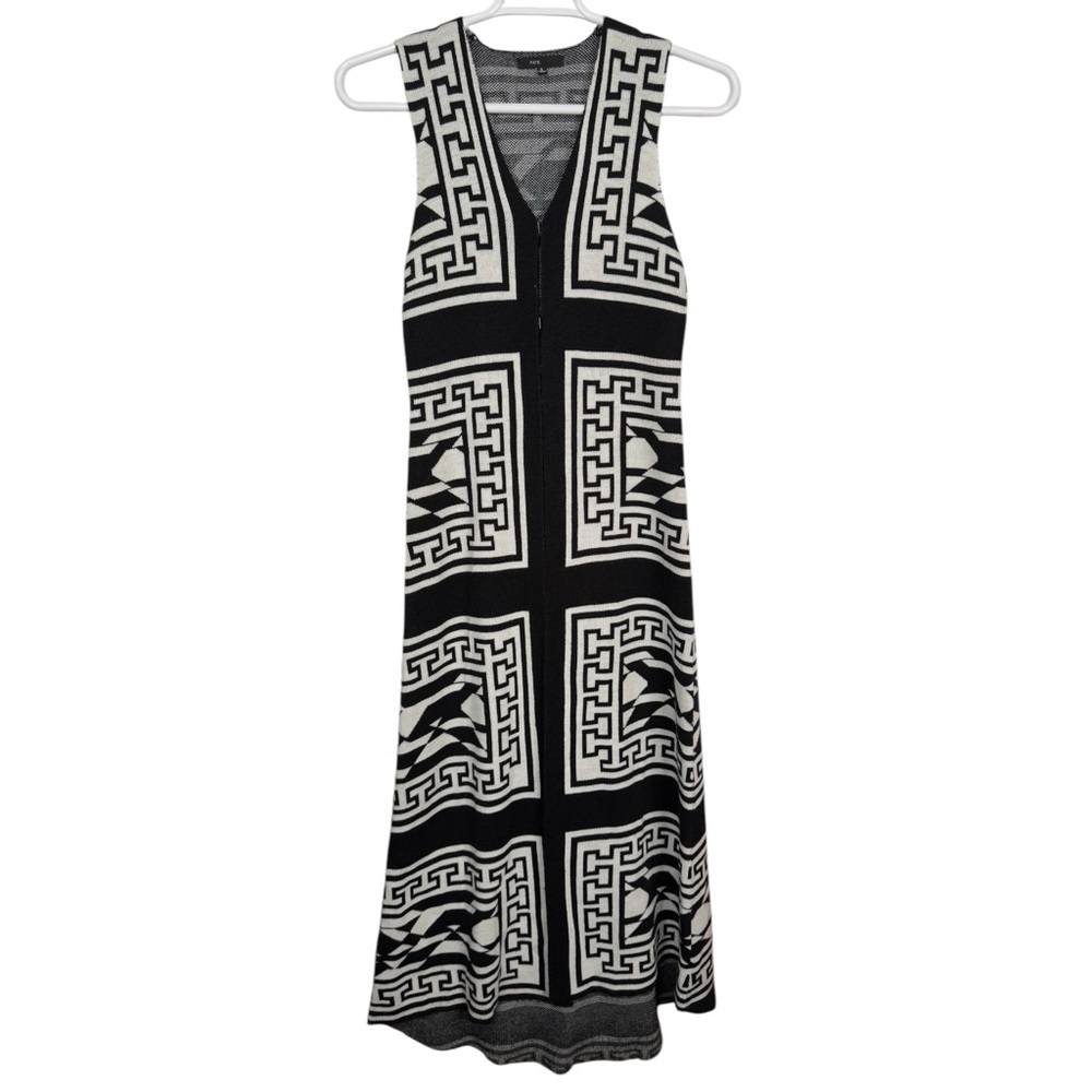 FATE Long Sleeveless Black & White Cardigan